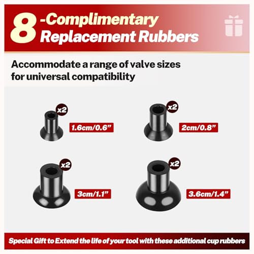 BILITOOLS 2PCS Valve Lapping Tool Kit, Valve Grinding Tool, 8 Spare Cups - size: 2pcs