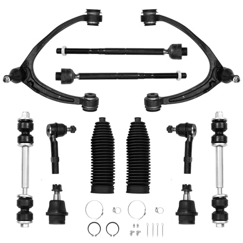 Mostplus 12pcs Front Upper Control Arms Suspenison Kit Compatible for 2007-2013 Chevy Silverado Avalanche Suburban 1500 Gmc Sierra Yukon XL Cadillac Escalade with Loer Ball Joints Sway Bars - size: Front Upper Control Arm