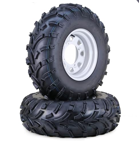 WANDA ATV Tire Wheel 24x8-12 & 24X10-12 on 4X156mm PCD 4+3 Silver Rim-Set 4 - size: 4x156mm 4+3 wheel