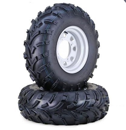 WANDA ATV Tire Wheel 24x8-12 & 24X10-12 on 4X156mm PCD 4+3 Silver Rim-Set 4 - size: 4x156mm 4+3 wheel
