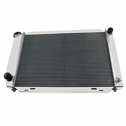 62MM 4 Row Core All Aluminum Radiator compatible with 1979-1993 Ford Mustang Mercury Cougar L4 V8 M/T - size: 4 Row Radiator+CNC 1.3Bar Cap(MT)