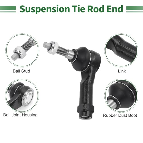 X AUTOHAUX 6 Pcs Front Suspension Kit Inner Outer Tie Rod Ends with Tie Rod Boots for Ford F-150 2004-2008 4WD No.EV463/ES3691