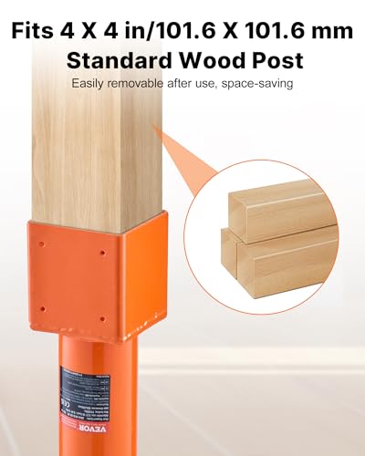 VEVOR Screw Jack Post, 13.2"-18.7" Height Range, 4" x 4" Adjustable Shore Jack, 24700 lbs Max Load Capacity, Temporary House Jack Pole for Leveling, Lifting Floor Crawlspace Basement Shore Beam - size: Screw Jack Post