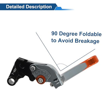 Brake Clutch Levers for Yamaha YZF-R7 2021-2025 Titanium Orange - color: Titanium Handle Orange End