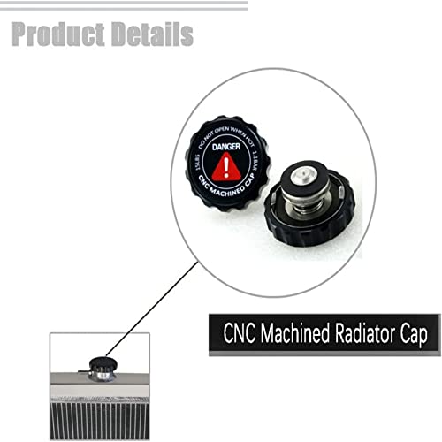 4 Row Radiator For Jeep Wrangler TJ YJ 2.4 2.5 4.0 4.2L 1987-2006 - size: 4 Row Radiator+CNC 1.3Bar Cap