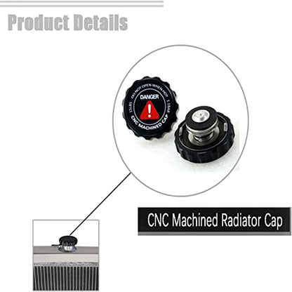 4 Row Radiator For Jeep Wrangler TJ YJ 2.4 2.5 4.0 4.2L 1987-2006 - size: 4 Row Radiator+CNC 1.3Bar Cap