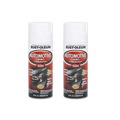 Rust-Oleum 252468-2PK Automotive Enamel Spray Paint, 12 oz, Gloss White, 2 Pack - color: Gloss White, size: 12 Ounce (Pack of 2)