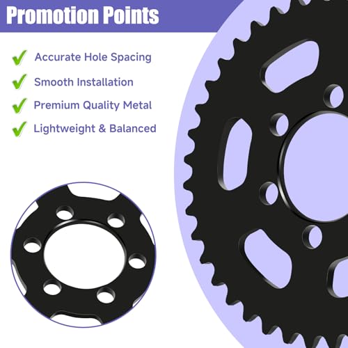 High Speed 35 Chain Sprocket 40 Tooth 37mm Bore for Mini Bike CT100U - color: Black