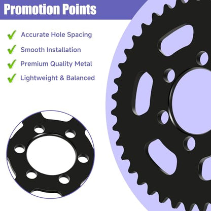 High Speed 35 Chain Sprocket 40 Tooth 37mm Bore for Mini Bike CT100U - color: Black