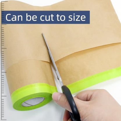 Pre-Taped Masking Paper, 23.6in x 52.5ft x 2 Rolls - size: 23.6in x 52.5ft