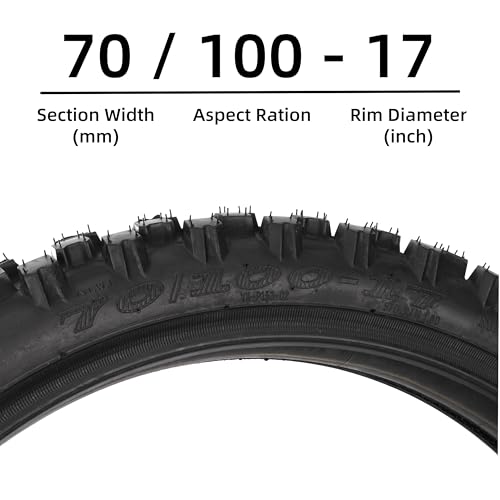 70/100-17 2.50/2.75-17 Motorcycle Tire and Inner Tube Set, Off Road Tires - size: 70/100-17