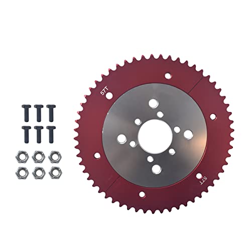 Universal 35 Chain 57T Split Sprocket with Adapter for Predator 212cc 196cc 79cc Go Kart Mini Bike CT200U-EX CT200U BT200X CT100U MB200 MBX11 Motorcycle Silver - size: 57 tooth, style: Silver
