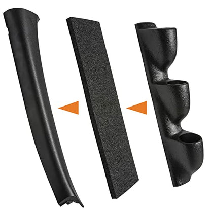 GlowShift Universal 60mm Black Triple Pillar Gauge Pod Holder