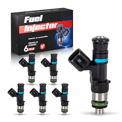 ENA Set of 6 Fuel Injectors for FJ818 0280158055 Automotive Replacement Compatible with Ford 2006-2010 Explorer & Sport Trac, 2005-2010 Mustang, 2005-2011 Ranger, Mercury 2006-2010 Mountaineer V6 4.0L