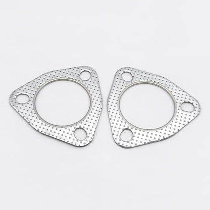 2.25 Inch Exhaust Gasket 3-Bolt Flange 58mm Graphite w/Fire Ring 2 Pcs - size: 2.25 in