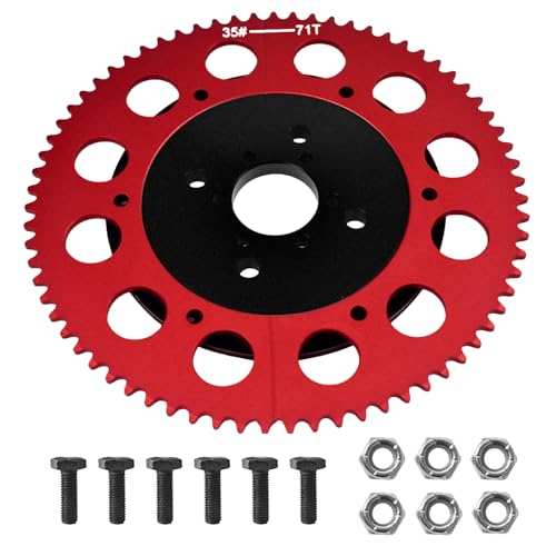#35 Chain 71T Split Sprocket with Adapter Universal for 80cc 105cc Monster Moto B212 TrailMaster MB200 Baja Doodlebug Motovox 212cc Go Kart Mini Bikes Black - size: 71 tooth, style: Black