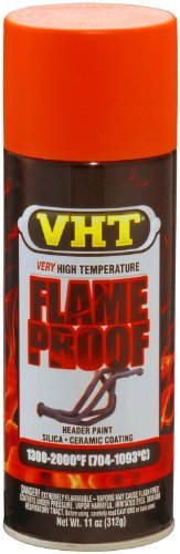 VHT SP114-6PK Flameproof Coating Very High Heat Spray Paint – Orange Flat Finish – 11 oz Aerosol Can, 6 Pack