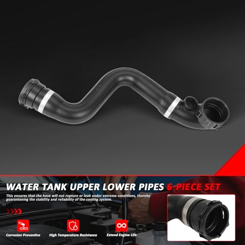 11537500733 Coolant Hose Compatible with BMW 2001-2006 - size: Six-piece set