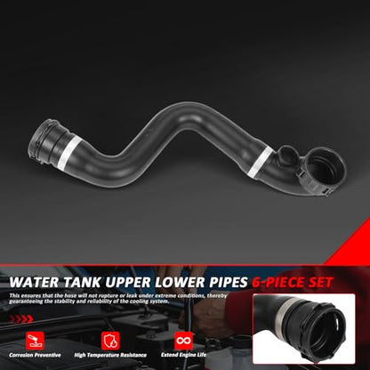 11537500733 Coolant Hose Compatible with BMW 2001-2006 - size: Six-piece set