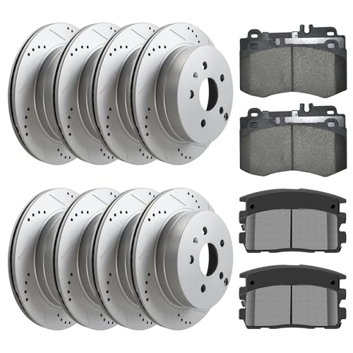 55174 D1421 55178 D1275 Front & Rear 4pcs Brake Rotors + 8pcs Pads Fit For Chevrolet For Equinox 2010-2017,For GMC For Terrain 2010-2017 - color: 55174R-55178R-D1421-D1275
