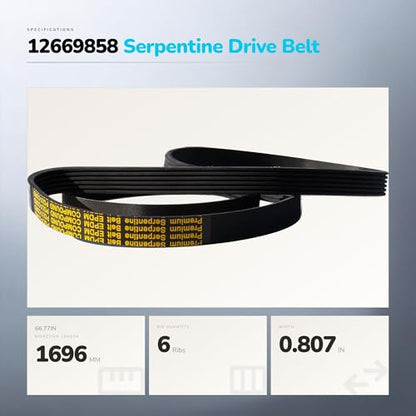 K060667 Serpentine Belt for Hyundai Genesis Santa Fe Tiburon Tucson - size: 6PK1696-1696mm