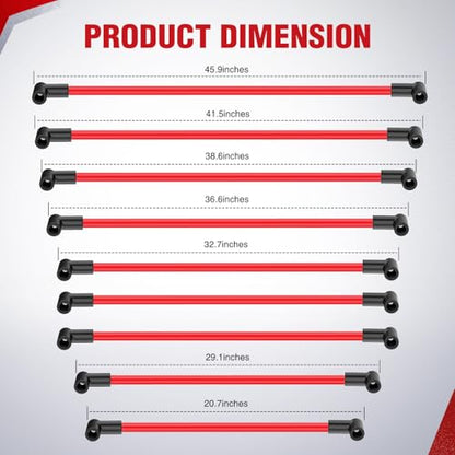 Nilight 9 PCS 10.5mm Spark Plug Ignition Wire 90 Degree Boots - size: 10.5mm - SBC BBC 305 350 454 HEI - 90 Degree Boots