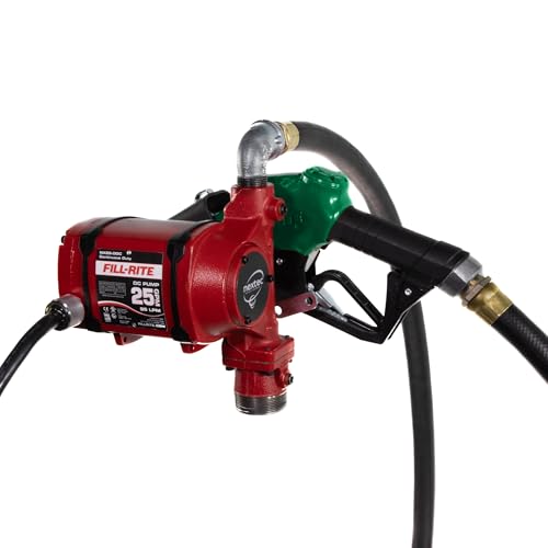 Fill-Rite NX25-DDCNB-AA 12V / 24V 25 GPM Bung Mounted Fuel Transfer Pump w/Discharge Hose & Auto Nozzle (Green) - style: Standard Accessories (Bung)