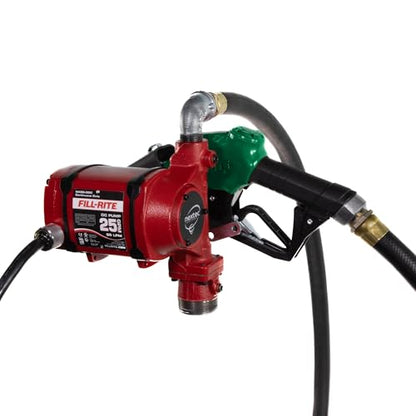 Fill-Rite NX25-DDCNB-AA 12V / 24V 25 GPM Bung Mounted Fuel Transfer Pump w/Discharge Hose & Auto Nozzle (Green) - style: Standard Accessories (Bung)