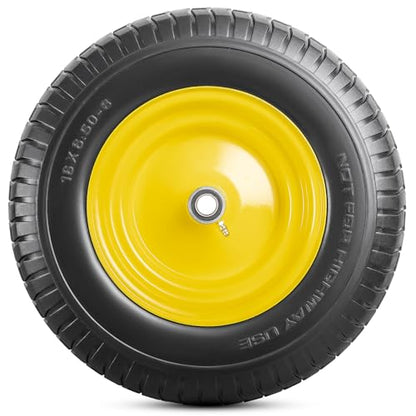 2PCS 16x6.50-8 Lawn Mower Flat Free Tire and Wheel, 16" Solid Tires