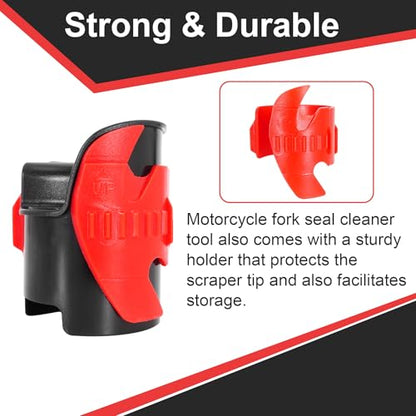 Motorcycle Fork Seal Cleaner 45-55mm Shock Absorber Repair Tool 2 Pack Red - color: RED