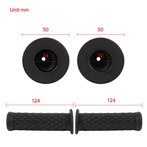 FLYPIG Universal 22mm 7/8" Motorcycle Handlebar Grips Bike Grips Non Slip Rubber Hand Grips for Honda Yamaha Suzuki Kawasaki KLX CRF YZF XR Polaris Arctic Cat Off Road Dirt Bike Handle Grips - color: BLACK