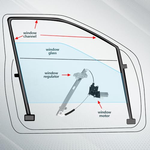 FINDAUTO Front Left Power Window Regulator with Motor Fit for 2006-2010 for Dodge Attitude,2006-2011 for Hyundai Accent,2006-2011 for Kia Rio,2006-2011 for Kia Rio5 - style: 2006-2010 for Dodge Attitude