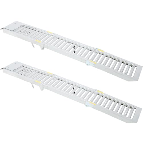 2 Sets Foldable Ferruginous Car Ramp, Lightweight and Portable Steel Ramp for Car Truck SUV Motorcycle ATV, 67.3''L x 10''W, Bearing Capacity of Expand 1000lbs, No Assembly