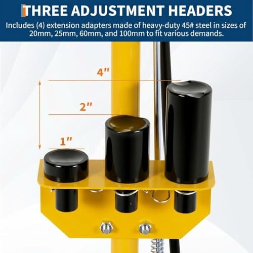 GarveeTech 35 Ton Air Hydraulic Floor Jack for Heavy Duty Trucks & Tractors – Low Profile (10"-21.19"), 4 Adapters, 46" Adjustable Handle – 77,000 lbs Capacity - color: 35 Ton Yellow