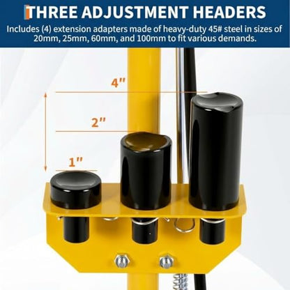 GarveeTech 35 Ton Air Hydraulic Floor Jack for Heavy Duty Trucks & Tractors – Low Profile (10"-21.19"), 4 Adapters, 46" Adjustable Handle – 77,000 lbs Capacity - color: 35 Ton Yellow