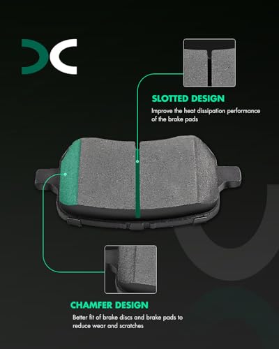 Ceramic Brake Pads Kits,SCITOO 8pcs Brakes Pads Set For Chevy For Malibu - size: Front D1160 & Rear D1033 [8PCS]