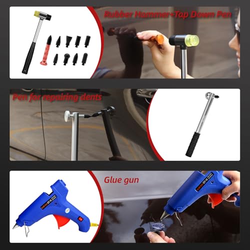 Super PDR Dent Puller Kit Paintless Dent Repair Kit for Car – Slide Hammer Suction Cup and PDR Light for 98% Auto Body Dent Removal, Hail Damage & Appliance Dents or Vehicle Dent Removal - size: PDR-A3