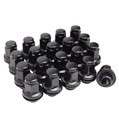 14x1.5mm OEM Style Factory 1.85 Inch 7/8 22mm Hex Mag Washer Lug Nuts,20PCS - color: Black, size: M14x1.5