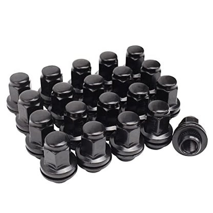 14x1.5mm OEM Style Factory 1.85 Inch 7/8 22mm Hex Mag Washer Lug Nuts,20PCS - color: Black, size: M14x1.5