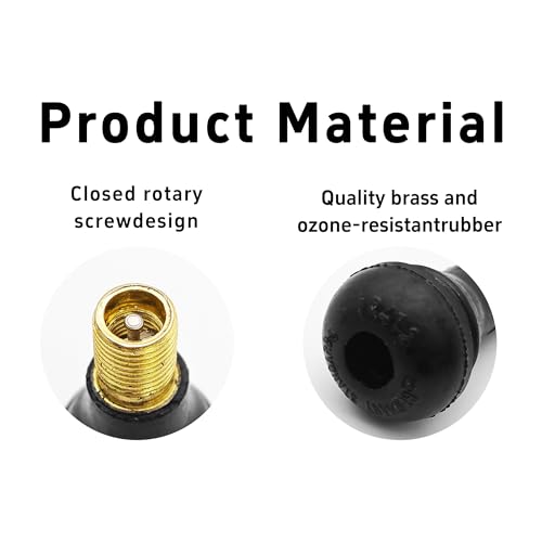 8Pcs TR412 Tubeless Tire Valve Stems, Premium Rubber Snap-in Valve Stems for 0.45" Rim Holes, Universal Fit for Car, Truck, Lawn Mower, Trailer, Leakproof, Easy Installation (Black) - size: TR412