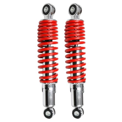 10" 260mm Front Shock Absorbers 400lbs Load for Go Kart, ATV, UTV, Drift Trike, Golf Cart, Quad, Buggy, Pit Bike, Lawn Mower – Heavy-Duty Red Suspension Set (No Mounting Base) - color: No Mounting Base
