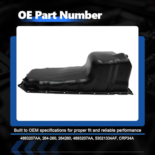 AUCERAMIC 264-260 4893207AA Oil Pan with Drain Plug Fit for Dodge Ram