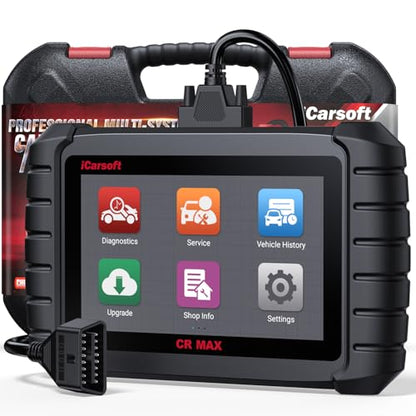 iCarsoft Bidirectional Scan Tool CR Max OBD2 Diagnostic Scanner for Most Vehicles Full System 50 Resets All Active Tests ECU Coding Battery Registration Lifetime Free Updates CAN FD Supported - size: 7'' Large