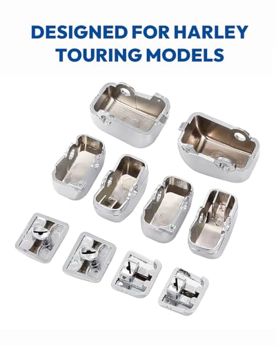 Switch Housings Caps Set Fit for Harley Davidson Electra Glide Road King Tri Glide 1996-2013, Chrome