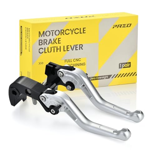 PAZO CNC 3D Texture Motorcycle Brake Clutch Levers - Silver, Compatible with KTM 390 Duke RC390 (2013-2023), 390 Adventure (2020-2024), 200 Duke RC200 (2014-2025), Adjustable 6063 Aluminum Handle - color: Silver