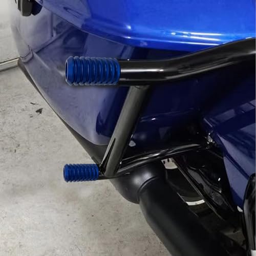 Motorcycle front and rear crash bar decorative wheels, engine crash bar sliders, and saddlebag crash bar decorative covers (blue) - color: blue