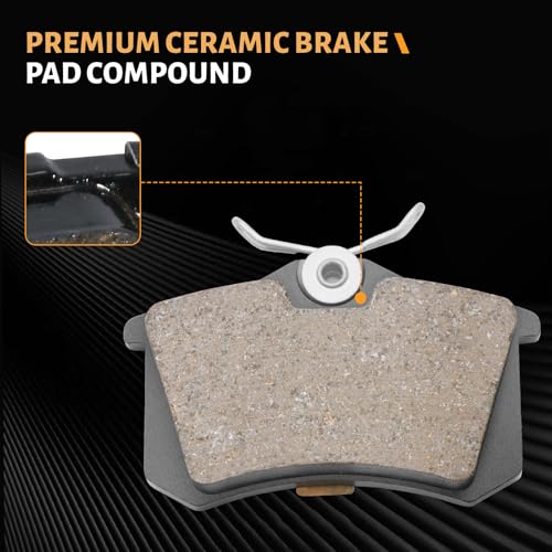 D340 Rear Ceramic Brake Pads Kit Fit For Audi A4 2002-2005, A4 Quattro 2002-2004, S4 2002, For Peugeot 405 1989-1991, For Volkswagen Beetle 2007-2010, For Corrado 1990-1994 - style: HZ340