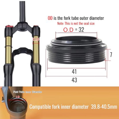 MTB Bike Fork Dust Seal Kit Oil Seal Wiper for Fork Maintenance - size: 32mm