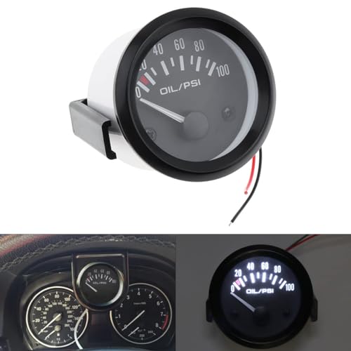 Oil Pressure Gauge Kit, 2" 52MM 12V 0~100PSI Universal Colorful LED Digital Oil Press Pressure PSI Gauge with Oil Pressure Sensor