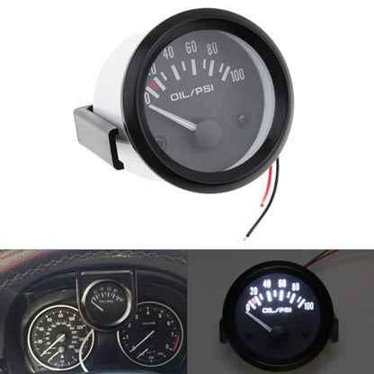 Oil Pressure Gauge Kit, 2" 52MM 12V 0~100PSI Universal Colorful LED Digital Oil Press Pressure PSI Gauge with Oil Pressure Sensor
